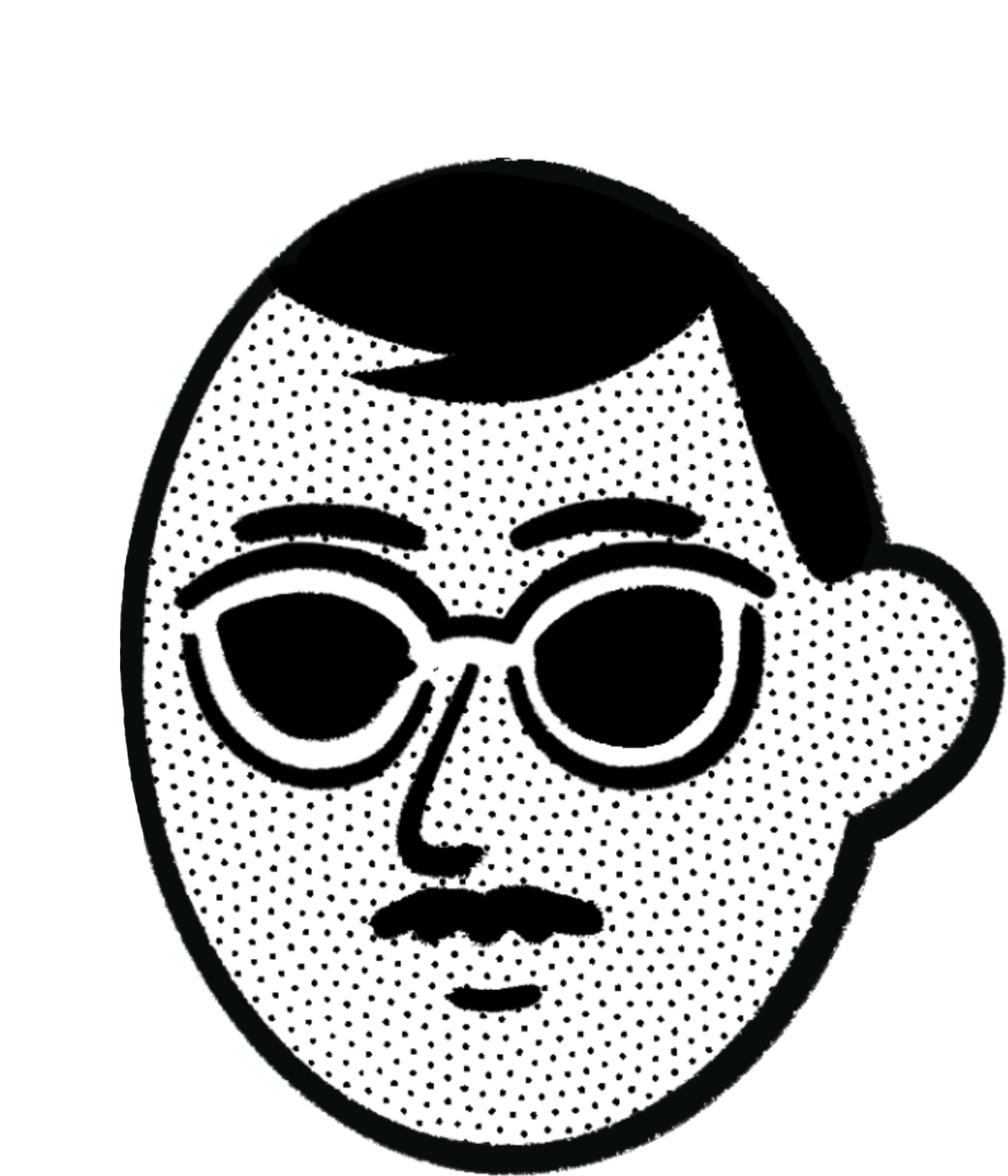 Stylized portrait of Russell
